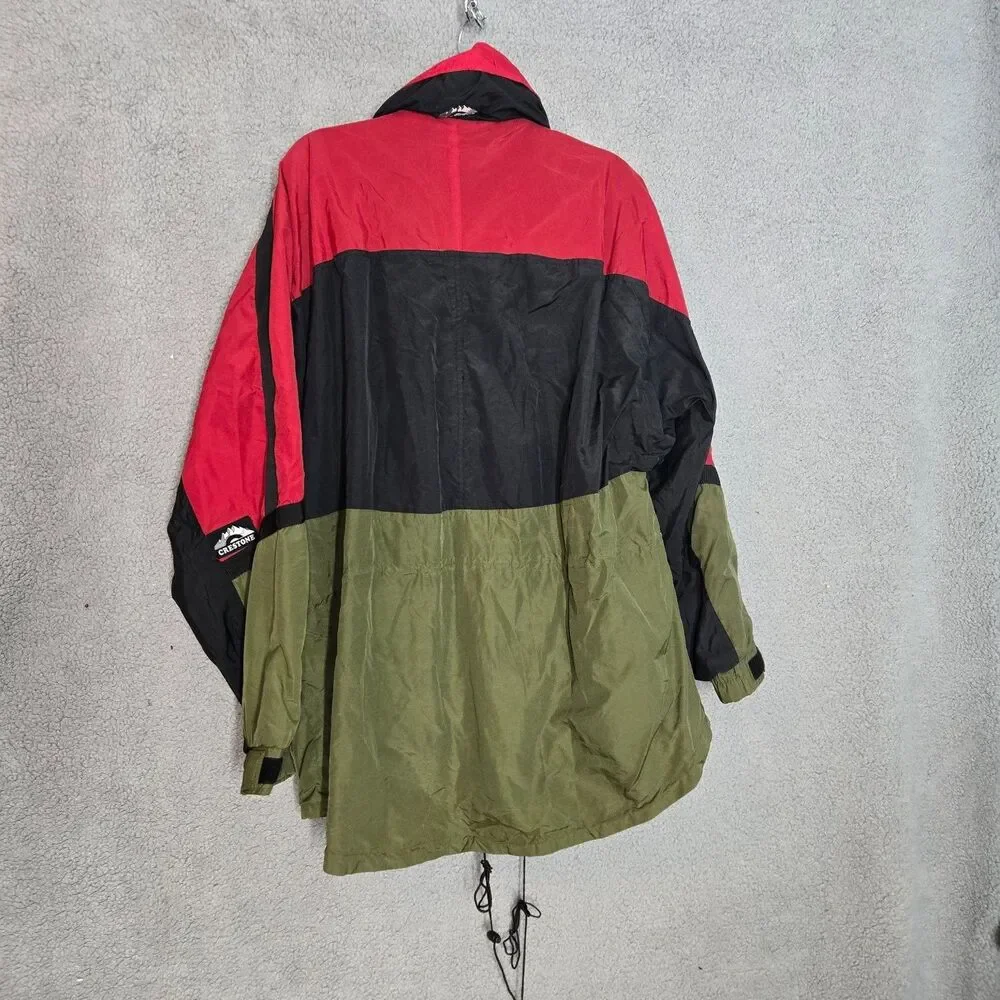 Crestone Skiing Jacket Mens XL Multicolor Colorblock Full Zip Hooded Windproof
